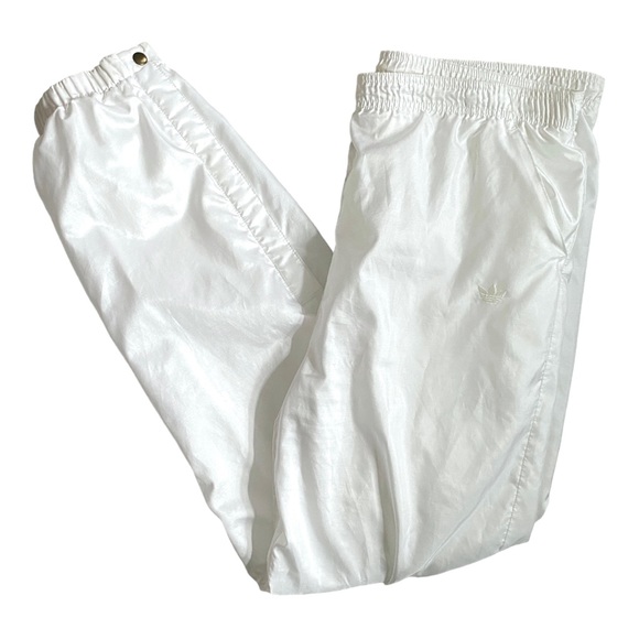 adidas Pants - Vintage Y2K Adidas Windbreaker Athletic White Leg Slit Zip Jogger Pants Size L